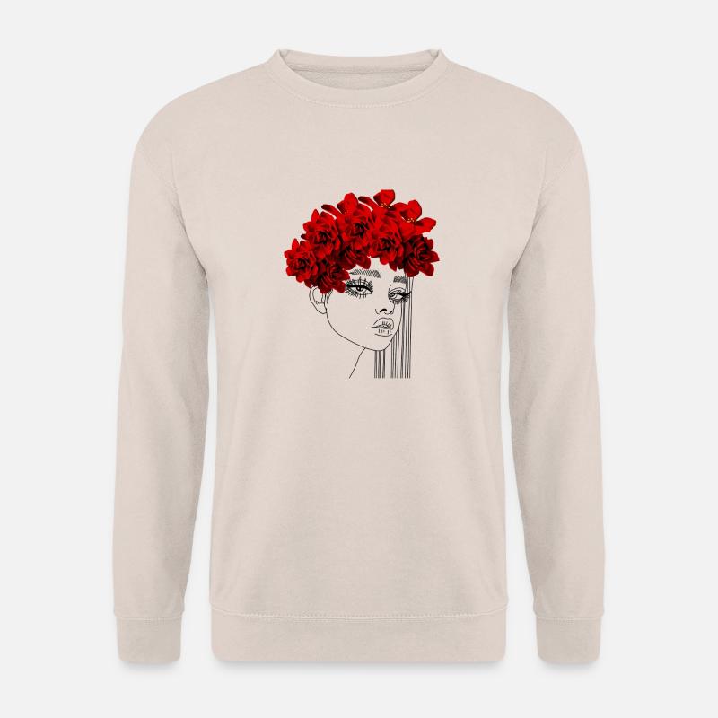 Eleganter roter Rosenkranz - Unisex Pullover - Sand