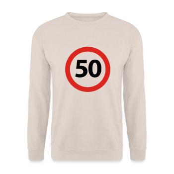 50 Birthday - Unisex Sweatshirt - sand - Front - Alina (178cm) & Michal (187cm)