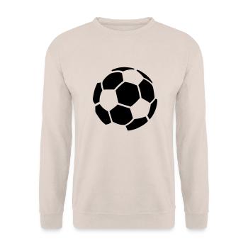 Fußball - weiß - Unisex Pullover - Sand - Vorne - Alina (178cm) & Michal (187cm)