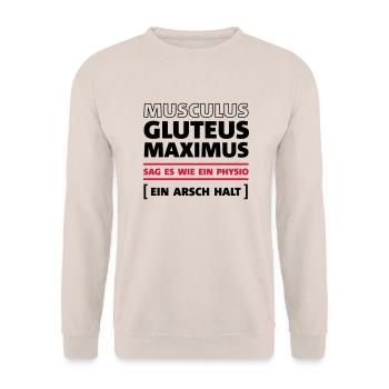 Sag es wie ein Physio - Unisex Pullover - Sand - Vorne - Alina (178cm) & Michal (187cm)