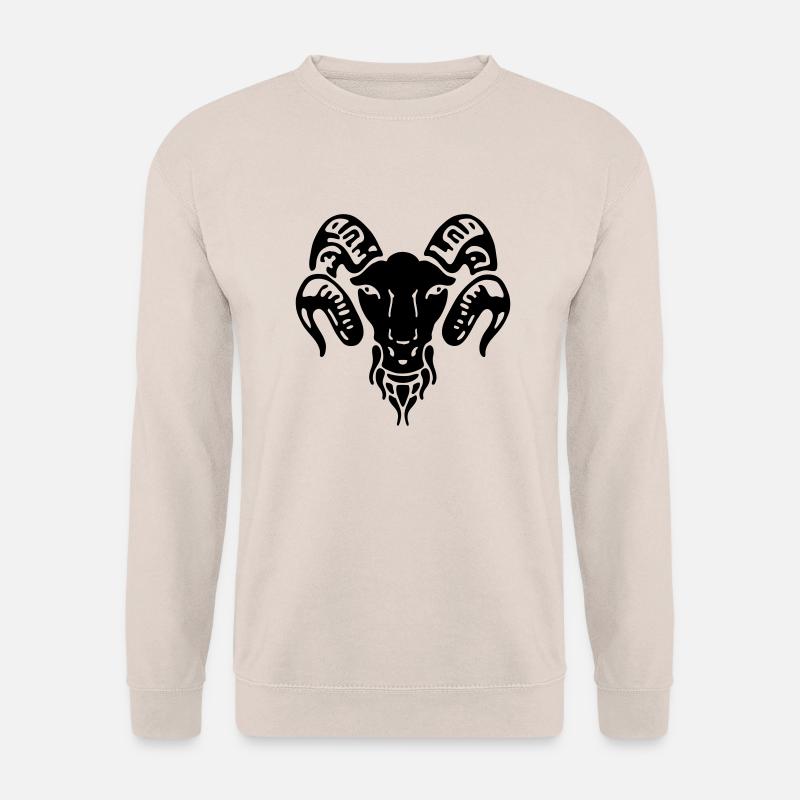 widder, devil, Teufel, skull - Unisex Pullover - Sand