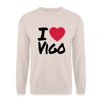 I Love Vigo - Unisex Pullover - Sand - Vorne - Alina (178cm) & Michal (187cm)