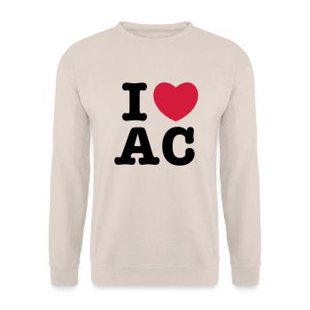 i heart ac - Unisex Pullover - Sand - Vorne - Alina (178cm) & Michal (187cm)