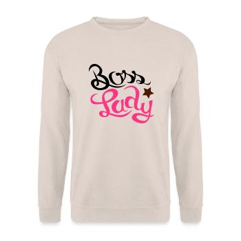 boss lady - Unisex Pullover - Sand - Vorne - Alina (178cm) & Michal (187cm)