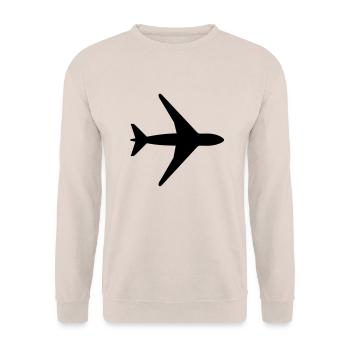 Plane - Unisex Sweatshirt - sand - Front - Alina (178cm) & Michal (187cm)
