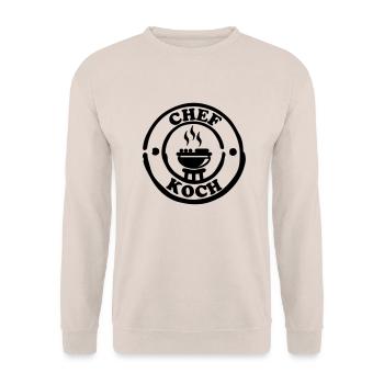 chef_koch__f1 - Unisex Pullover - Sand - Vorne - Alina (178cm) & Michal (187cm)