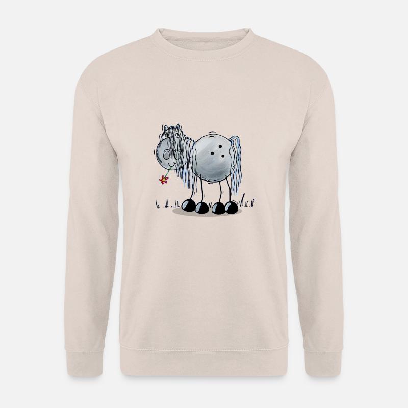 Pferd mit Blume - Unisex Pullover - Sand