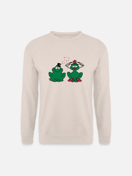 Hochzeit - JGA - Braut - Paar - Froschpärchen - 3C - Unisex Pullover - Sand