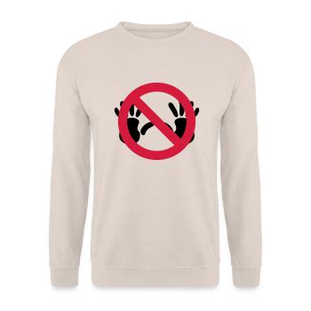 Nix grapschen SVG - Unisex Pullover - Sand - Vorne - Alina (178cm) & Michal (187cm)