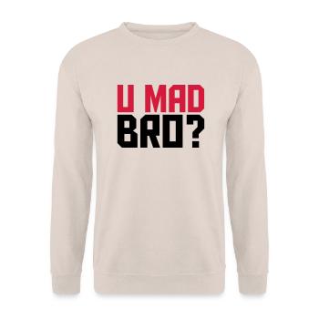 Cool U fou Bro texte Design - Sweat-shirt Unisexe - sable - Devant - Alina (178cm) & Michal (187cm)