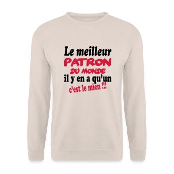Le meilleur patron du monde c'est le mien !!! - Unisex Pullover - Sand - Vorne - Alina (178cm) & Michal (187cm)