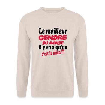 Le meilleur gendre du monde c'est le mien !! - Sweat-shirt Unisexe - sable - Devant - Alina (178cm) & Michal (187cm)