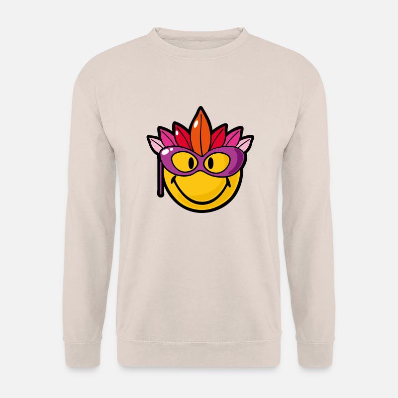 Smiley Mardi Gras - Unisex Pullover - Sand
