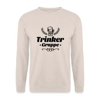 trinker gruppe bier - Unisex Pullover - Sand - Vorne - Alina (178cm) & Michal (187cm)