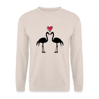 flamingo couple - Unisex Pullover - Sand - Vorne - Alina (178cm) & Michal (187cm)