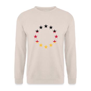 europe stars circle 3 colors germany nation black - Unisex Sweatshirt - sand - Front - Alina (178cm) & Michal (187cm)