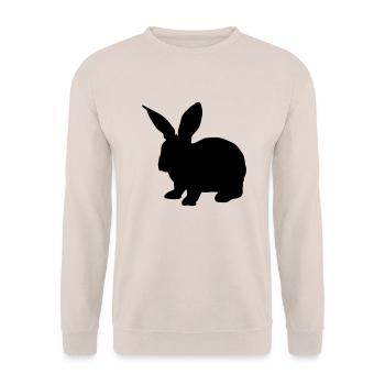 hase silhouette - Unisex Pullover - Sand - Vorne - Alina (178cm) & Michal (187cm)