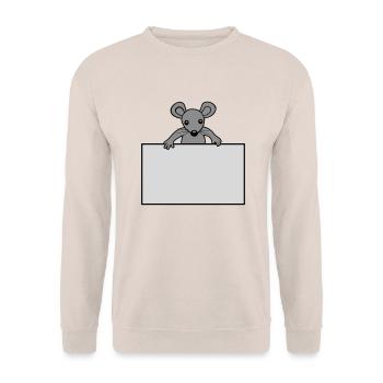 Mouse with shield - Unisex Sweatshirt - sand - Front - Alina (178cm) & Michal (187cm)