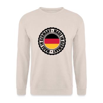 Made in Germany - Unisex Sweatshirt - sand - Front - Alina (178cm) & Michal (187cm)