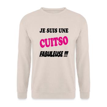 Je suis une cuisto fabuleuse !!! - Sweat-shirt Unisexe - sable - Devant - Alina (178cm) & Michal (187cm)