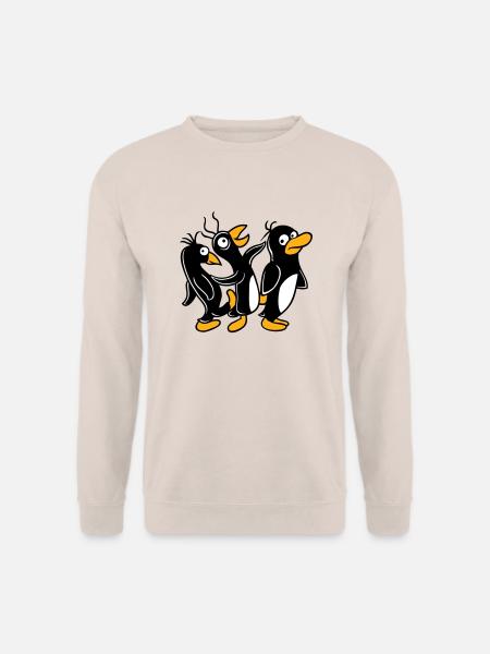 Verrückte Pinguine laufen dumm treten Team Freunde - Unisex Pullover - Sand