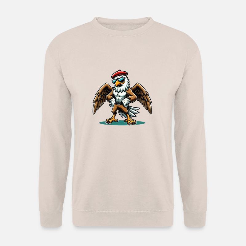Eagle Sunglasses Comic - Unisex Sweatshirt - sand