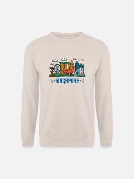 singapur city skyline singapore - Unisex Pullover - Sand