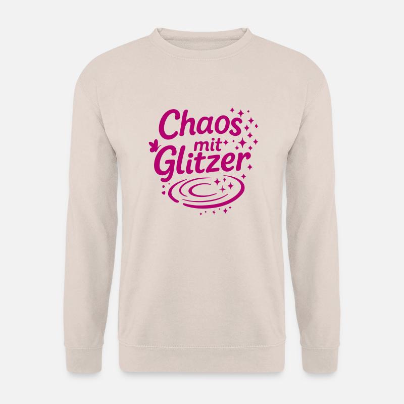 "Chaos mit Glitzer" - Unisex Pullover - Sand