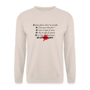 emmerdehomme - Sweat-shirt Unisexe - sable - Devant - Alina (178cm) & Michal (187cm)