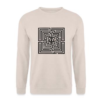 Peace - Unisex Pullover - Sand - Vorne - Alina (178cm) & Michal (187cm)
