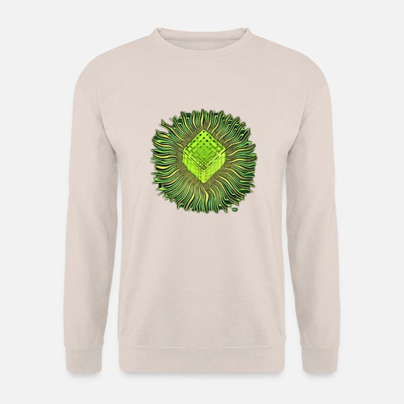 Psychedelic Cube / Psychedelischer Würfel - Unisex Pullover - Sand