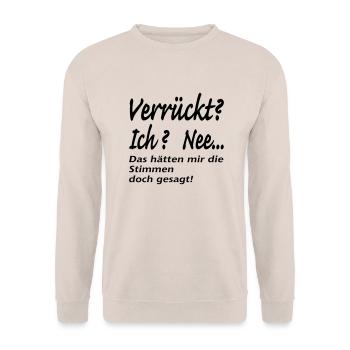 verrückt ich verrückt - Unisex Pullover - Sand - Vorne - Alina (178cm) & Michal (187cm)