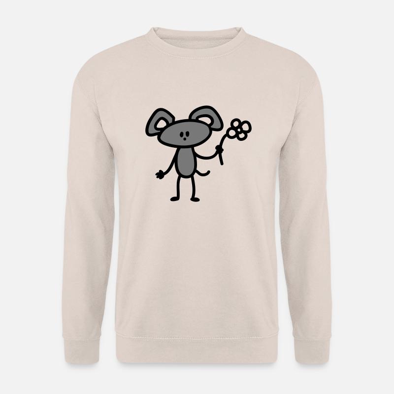 Maus mit Blume - Unisex Pullover - Sand