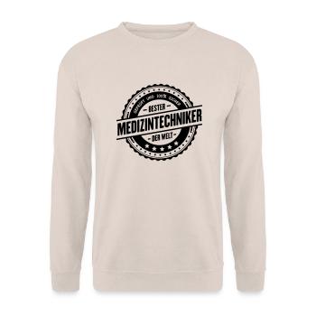 Bester Medizintechniker - Unisex Pullover - Sand - Vorne - Alina (178cm) & Michal (187cm)