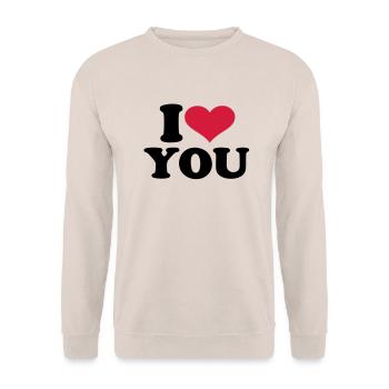 Je t'aime - Sweat-shirt Unisexe - sable - Devant - Alina (178cm) & Michal (187cm)