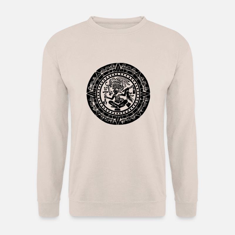 Maya-Kalender - Schwarz - Unisex Pullover - Sand