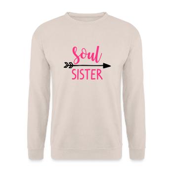 Soul Sister Left - Unisex Pullover - Sand - Vorne - Alina (178cm) & Michal (187cm)