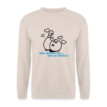 kegeln ... von wicki_de - Unisex Pullover - Sand - Vorne - Alina (178cm) & Michal (187cm)