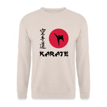 Karaté - Combattant - Guerrier - Sweat-shirt Unisexe - sable - Devant - Alina (178cm) & Michal (187cm)