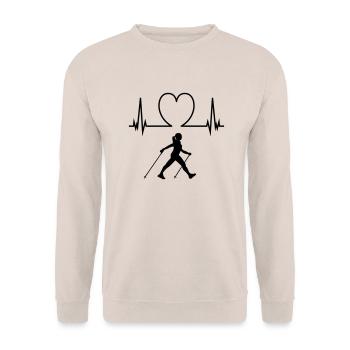 Nordic walking - Unisex Pullover - Sand - Vorne - Alina (178cm) & Michal (187cm)