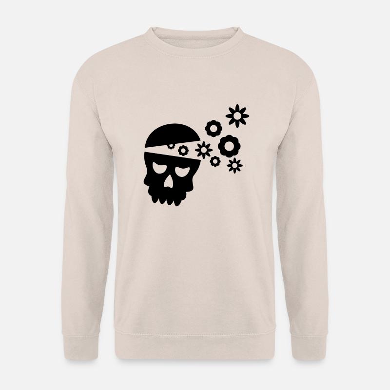 Crâne avec des fleurs - Sweat-shirt Unisexe - sable