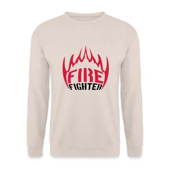 Fire flames firefighter - Unisex Sweatshirt - sand - Front - Alina (178cm) & Michal (187cm)