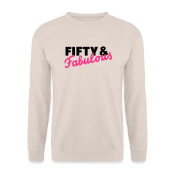 50 Birthday - Unisex Sweatshirt - sand - Front - Alina (178cm) & Michal (187cm)