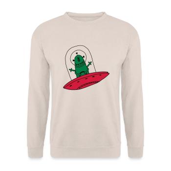 UFO Ovni Fusée Martien Enfant Naissance bébé - Sweat-shirt Unisexe - sable - Devant - Alina (178cm) & Michal (187cm)