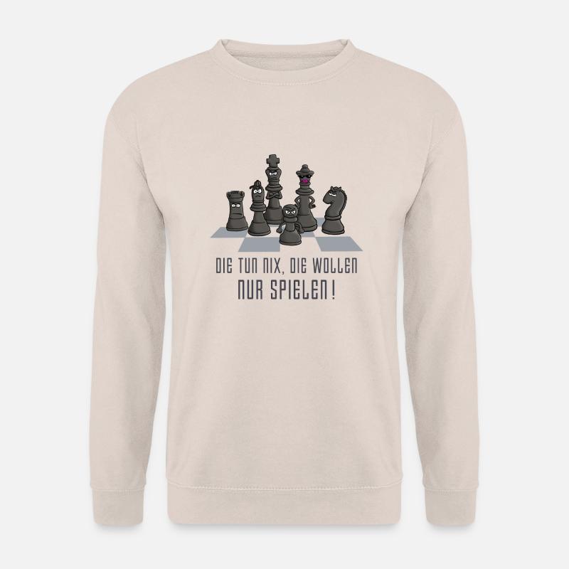 schach_die_wollen_nur_spielen_122016 - Unisex Pullover - Sand