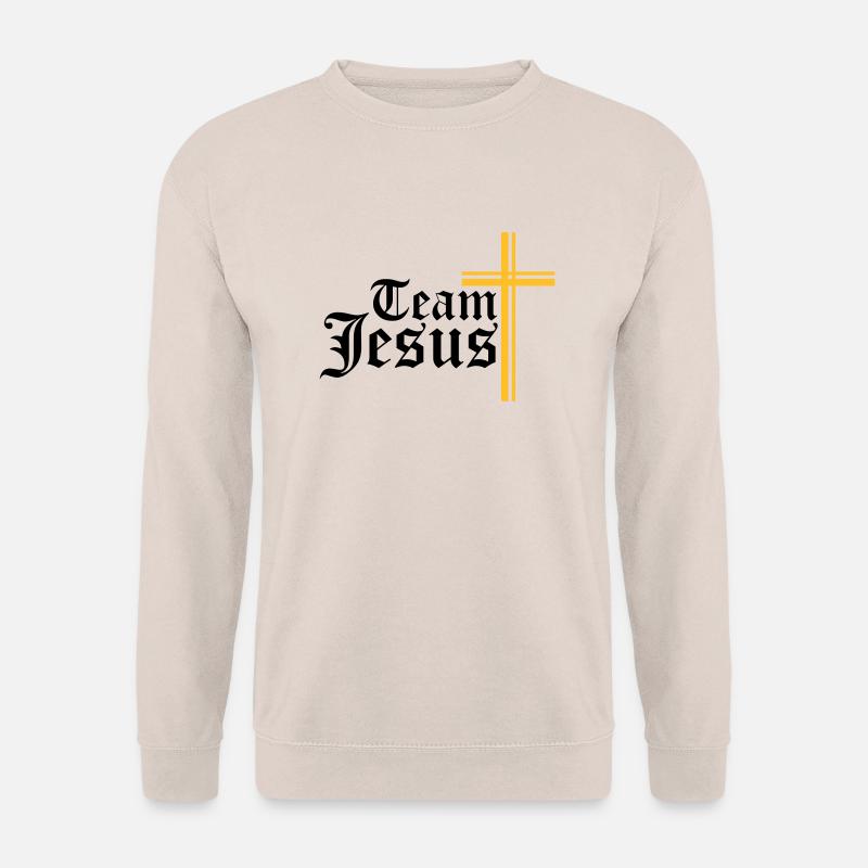team crew kreuz herr jesus logo symbol design chri - Unisex Pullover - Sand