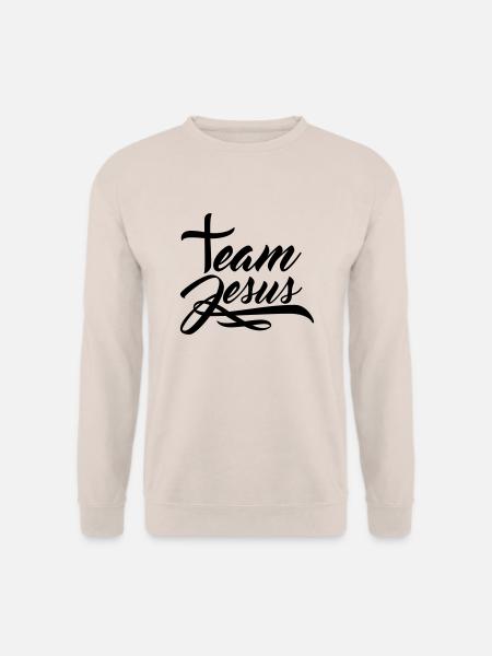 text schriftzug kreuz symbol team crew freunde jes - Unisex Pullover - Sand