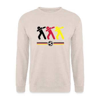dabbing deutschland fussball - Unisex Pullover - Sand - Vorne - Alina (178cm) & Michal (187cm)