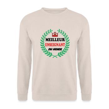 MEILLEUR ENSEIGNANT DU MONDE - Sweat-shirt Unisexe - sable - Devant - Alina (178cm) & Michal (187cm)