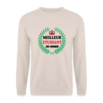 BESTER STUDENT DER WELT - Unisex Pullover - Sand - Vorne - Alina (178cm) & Michal (187cm)